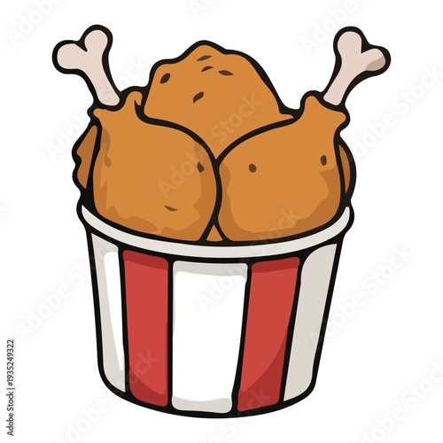Fried Chicken Bucket Illustration