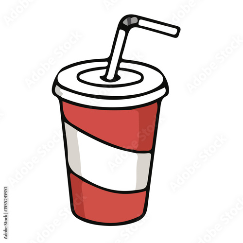 Soda Drink Cup with Straw