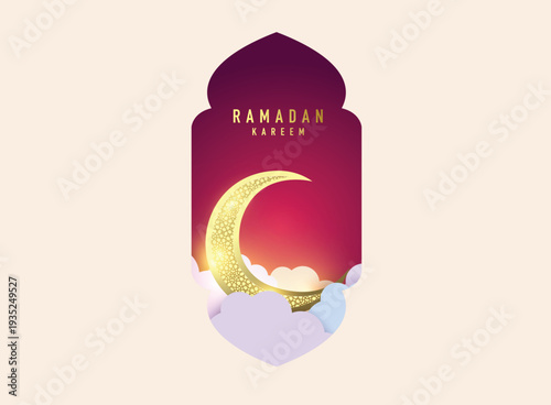 Eid Mubarak and Ramadan Kareem Islamic background template vector Illustration.