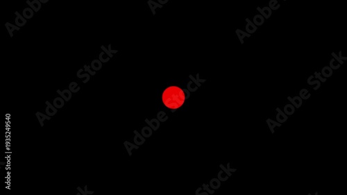 Minimalist motion graphic featuring a white circle surrounded by a pulsating yellow ring on a black background for tech or design transitions. circle radius animation