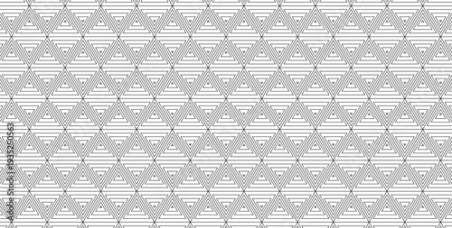 Abstract geometric triangle pattern background, seamless line triangles, minimal monochrome wallpaper for web, branding, poster design. Triangle patterns for tech, print. Vector illustration