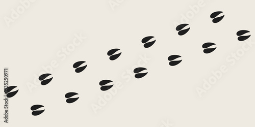 Deer footprints vector. Wild animal track 