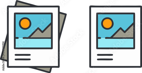 Polaroid Instant Photo Frame Vector Set