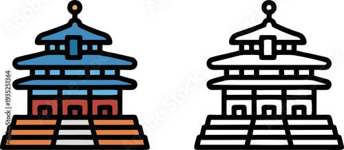Temple of Heaven Beijing Architecture Illustration