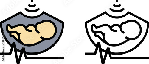 Medical Ultrasound Pregnancy Baby Scan Icon