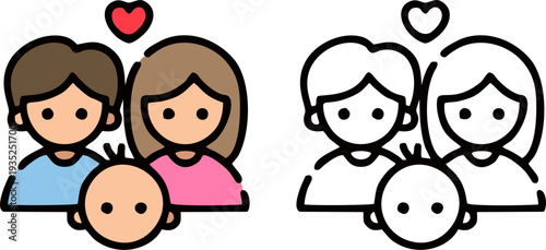 Happy Young Family With Baby Portrait