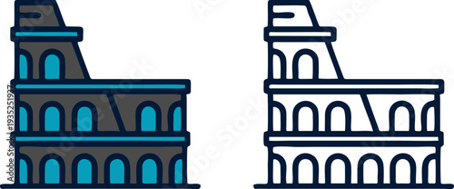 Roman Colosseum Italy Ancient Landmark Vector