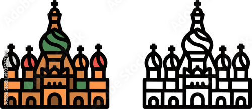 Saint Basil Cathedral Moscow Russia Illustration