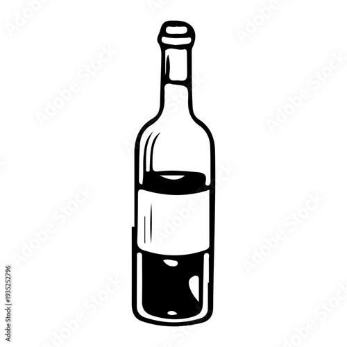 Wine Bottle Icon Sketch