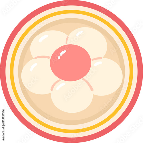 Colorful tangyuan sweet dumplings soup for Lantern Festival