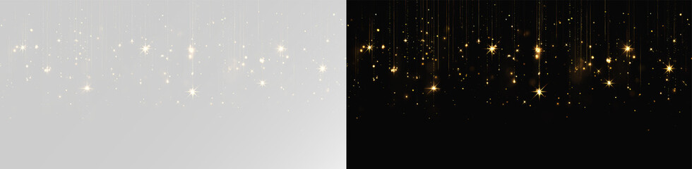 Abstract golden light streaks with sparkling particles and festive glowing shimmer overlay glitter png 