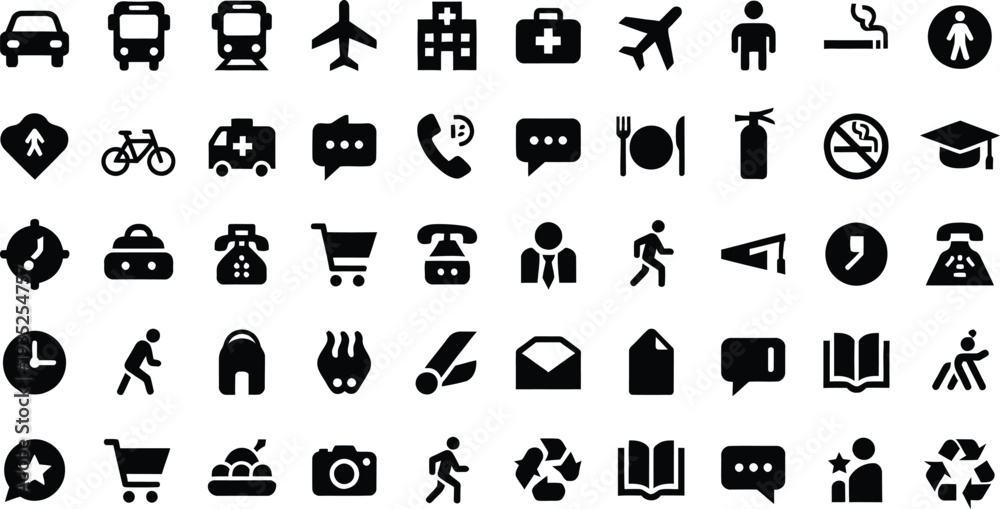 Fototapeta premium Set of 40 flat icons vector