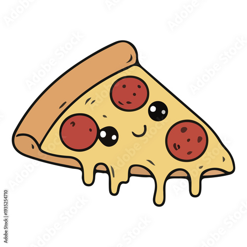 Cute Kawaii Pizza Slice Character