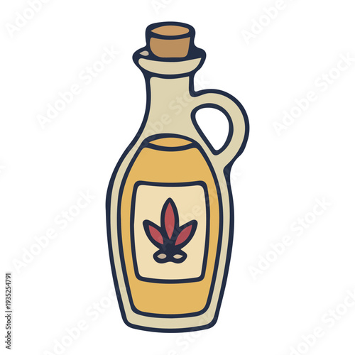 Cannabis Oil Bottle Illustration