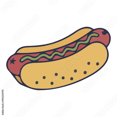Mustard Hot Dog Illustration