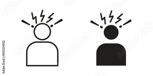 Anxiety icon. Simple outline style concept. Thin line vector illustration.