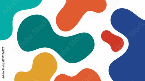 Dynamic Abstract Organic Shapes Background Pattern. Colorful Fluid Blobs in Modern Hues, Perfect for Creative Graphic Design, Digital Presentations, and Contemporary Web Projects