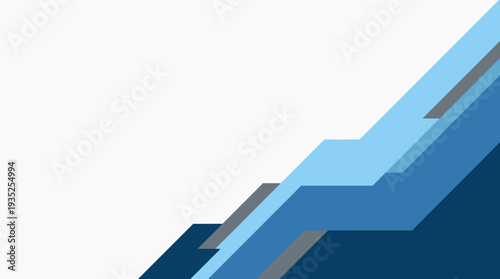 Abstract geometric background with overlapping blue layers and white space for text