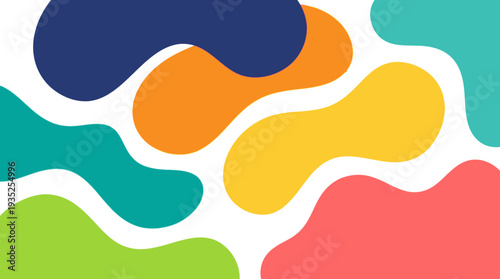 Abstract organic shapes with vibrant solid colors creating a modern and playful pattern