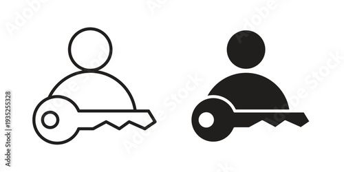 Authentication icon. Simple outline style concept. Thin line vector illustration.