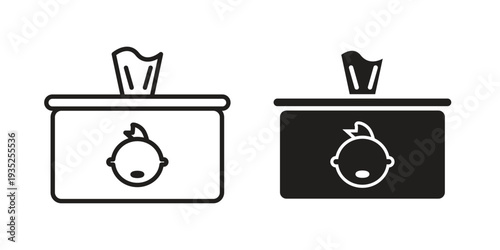 baby wipe icon. Simple outline style concept. Thin line vector illustration.