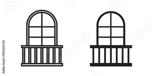Balcony icon. Simple outline style concept. Thin line vector illustration.