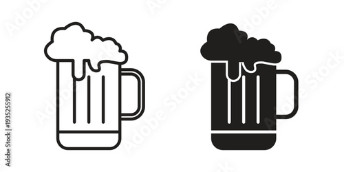 Beer icon. Simple outline style concept. Thin line vector illustration.