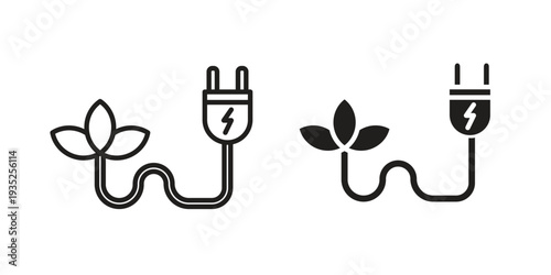 Biomass energy icon. Simple outline style concept. Thin line vector illustration.