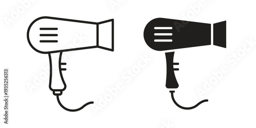 Blow dryer icon. Simple outline style concept. Thin line vector illustration.