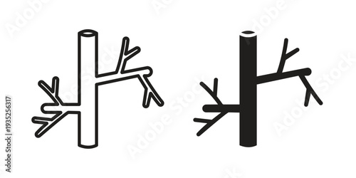 Blood vessel icon. Simple outline style concept. Thin line vector illustration.