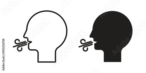 Breath icon. Simple outline style concept. Thin line vector illustration.