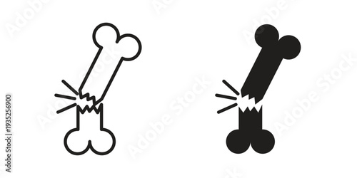 Broken bone icon. Simple outline style concept. Thin line vector illustration.