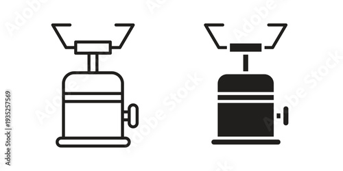 Camping gas icon. Simple outline style concept. Thin line vector illustration.