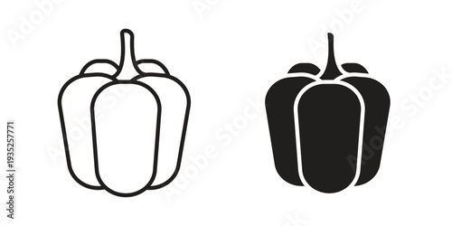 Capsicum icon. Simple outline style concept. Thin line vector illustration.