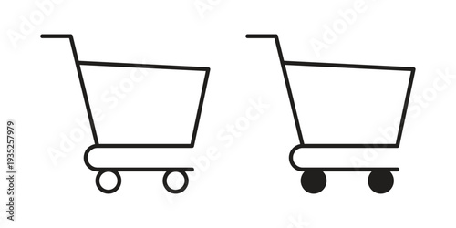 Cart icon. Simple outline style concept. Thin line vector illustration.