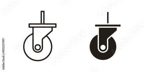 Cart trolley wheel icon. Simple outline style concept. Thin line vector illustration.