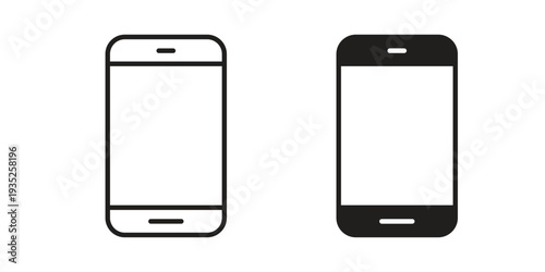 Cell phone icon. Simple outline style concept. Thin line vector illustration.