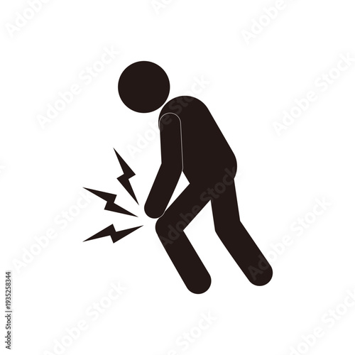 膝を痛めた人のピクトグラム