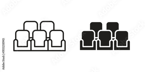 Cinema seat icon. Simple outline style concept. Thin line vector illustration.