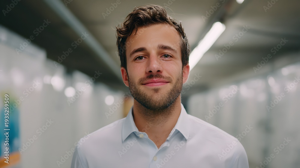 Obraz premium Man smiles warmly at the camera