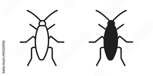 Cockroach icon. Simple outline style concept. Thin line vector illustration.