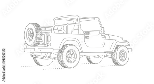 Classic Vintage Off-Road Vehicle Ready for Adventure on an Isolated White Background.