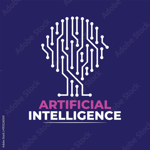 Artificial Intelligence and Technology Digital Logo Concept