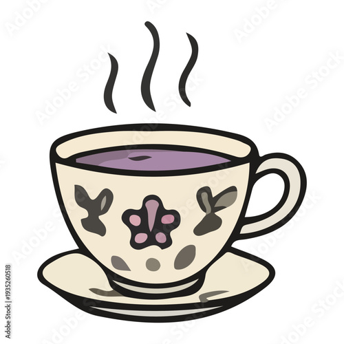 Steaming Cup of Tea Illustration