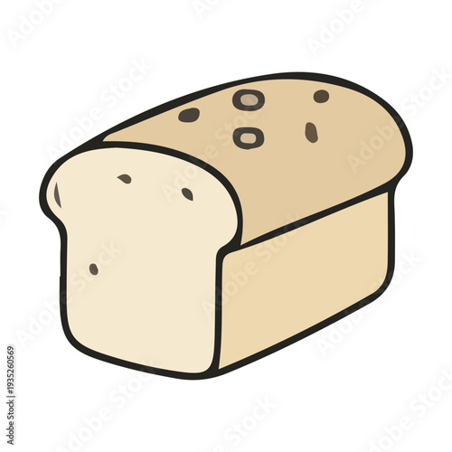 Cartoon loaf of bread icon