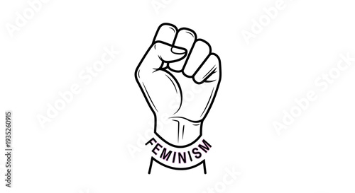 Clenched fist with "Freedom" banner symbolizing human rights and liberation on an isolated white background.