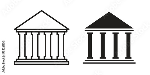 Courthouse icon. Simple outline style concept. Thin line vector illustration.