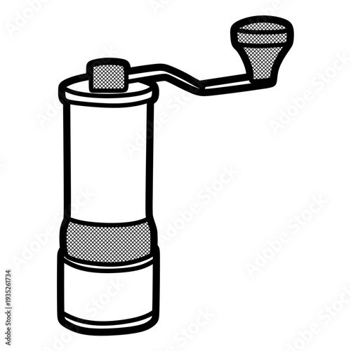 black and white coffee grinder, lines can be changed