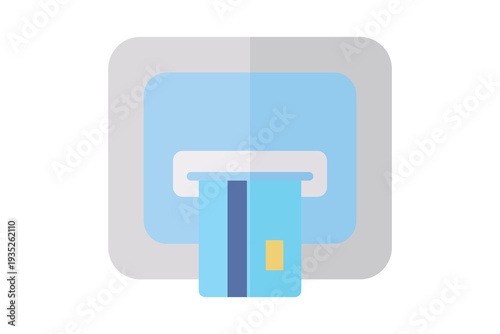 ATM Machine flat icon. Icon related to bank. cash transactions elements vector illustration