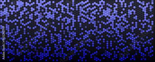 Cybersecurity Network Background Pattern Texture, Thin Neon Purple Hexagon Grid On Dark Tech BG, Modern Data Backdrop Wallpaper For AI Dashboards, Monitoring, And Presentations. Vector Illustration.